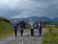 Striding out at the start of the route