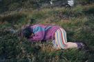 Louise rests the stripey leggings