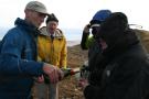 A celebratory refreshment is enjoyed ....